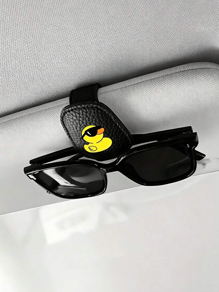 Car Sun Visor Glasses Clip, Cute Yellow Duck Fashion Glasses Magnetic Eyewear Holder, Multifunctional Ticket & Card Clip For Car Interior - A - View 1