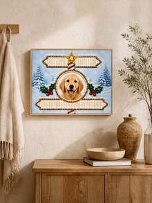 1PC Customized Diamond Canvas Painting, DIY Pearl Painting, DIY Diamond Painting, DIY Photo, Wall Art For Bathroom, Bedroom, Office, Living Room, Personalized Photo, Cartoon, Movie, Pet, Wedding, Landscape And Anniversary Wall Decor, Frameless Home Decoration, Valentine's Day Decor, Family, Friends, Birthday Gift, Aesthetic Home, Warm Atmosphere, Suitable For Home - White - View 1