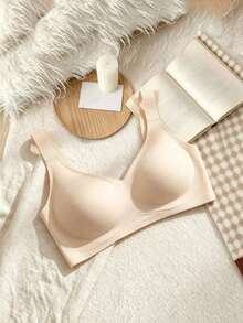Plus Size Women's Bra, Strong Lifting Effect, Soft Breathable Comfortable Fabric, Casual Comfortable Lingerie - Apricot - View 3