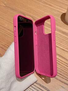 新款液態矽膠梅紫色手機殼，適用於 iPhone 18 Pro Max、Apple 16、15、14、13、12、17 Pro Max、17 Pro、17，柔軟防震純色極簡智慧型手機保護殼 - 玫紅色 - 查看 8