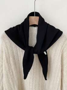 Women's Winter Scarf, 100% Wool Winter Warm Scarf, Thick Shawl Soft Triangle Shawl - Multicolor - View 3