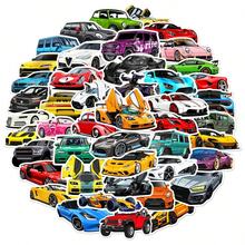50pcs New Cool Sports Car Racing Graffiti Stickers For Helmet, Phone Case, Luggage, Skateboard, Tablet - 100 - View 1