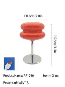 Minimalist Bauhaus Table Lamp, Glass Lampshade USB Desk Lamp, Modern Decorative Lamp, Suitable For Bedroom, Study, Desk - one-size - View 10