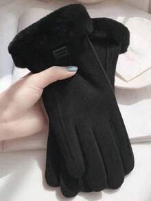 Thickened Winter Touchscreen Gloves With Wool Lining, Windproof And Warm, Suitable For Cycling And Daily Wear, Fashionable Style And Multifunctional, Also Can Be Used As Halloween And Christmas Accessories, Ideal Gift Choice For Winter - A - View 10