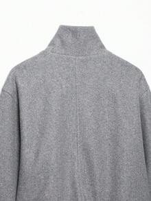 DEEKA Autumn/Winter New Women's European And American Style Fashion Minimalist Back To School Commute Versatile Soft Aviator Jacket - Grey - View 8