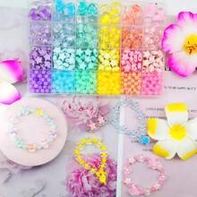 24-Grid Candy Beaded Beads Accessories Jewelry Material Box, DIY Creative Making Phone Chain Bracelet Earrings Jewelry Accessories Material, Creative Gift - Multicolor - View 7