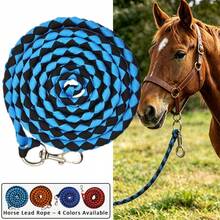 2m Braided Horse Lead Rope With 360° Rotating Metal Snap Hook, Nylon Woven Horse Lead Rope, Outdoor Horse Training, Grazing, Tethering, Equestrian Lead Equipment - Horse Lead Rope - View 6