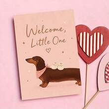 1/3 Pcs Greeting Cardcute Dachshund Greeting Card For New Arrival Celebration And Baby Shower Gift For Friends And Family Greeting Card - Multicolor - View 4