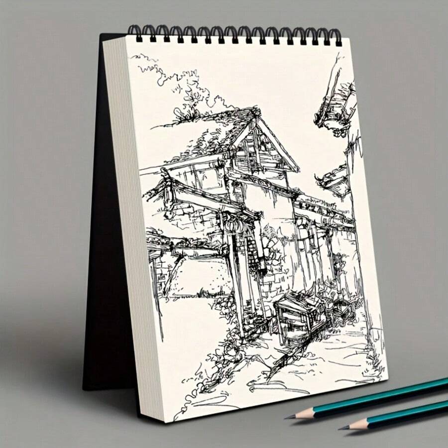 4 Packs A6 Premium Art Sketchbook Set, With A Top Spiral Binding, Suitable For Artistic Painting And Sketching. Perfect Gift