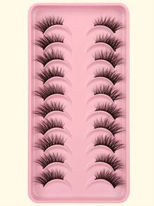 10 Pairs Half Lash Extensions Natural Style Outer Corner Lengthening - Black - View 7