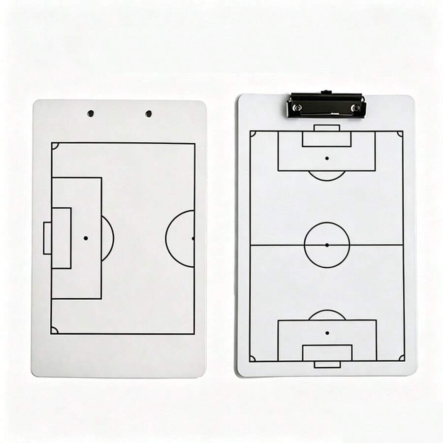 Clip-On Soccer Tactical Board, Double-Sided, Erasable For Notes And Tactical Diagrams - White - View 1