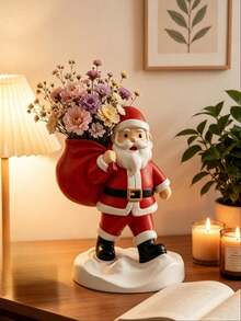 1pc Resin Santa Claus Figurine Carrying Gift Bag Cartoon Design Snow Base Christmas Decoration Desktop Decor Shelf Decor Dining Table Centerpiece Fireplace Mantel Decor Entryway Decor Living Room Decor Christmas Home Decor Gift - Santa Claus Storage Bag - View 9
