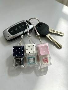 3pcs/Set Gantungan Kunci Penghilang Stres Polkadot Warna-warni, Gantungan Kunci Tas Anti-Hilang dengan Identifikasi. Hadiah untuk Teman. Cocok untuk Usia 14 Tahun ke Atas - Warna-warni C - View 3