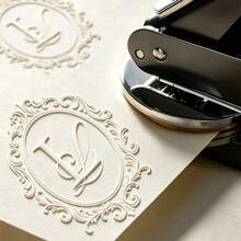 1 PC Custom Monogram Wedding Embosser -Custom Wedding Embosser Stamp,Personalized Embosser Stamp, Wedding Envelop Embosser, Napkin Embosser - Black - View 3
