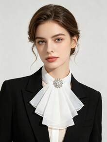 1pc Women's Fashion Elegant Faux Pearl Faux Rhinestone Flower Accessory Detachable Collar, Versatile For Party, Shopping, Commuting - Multicolor - View 6