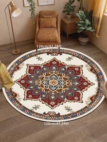 1PC Bohemian Floral Design Decorative Rug, Suitable For Decorative Rug, Bedroom Decor, Small Rug, Carpet, Home Decor, Living Room Rug, Living Room Small Rug, Bedroom Rug, Living Room Home Decor, Outdoor Rug - Multicolor - View 11