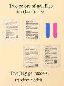 24pcs Y2K Style Short Oval French Cat Eye Press-On Nails Set, Acrylic Nails, Purple, Pink, Blue, Red And Macaron Colors - Multicolor - View 7