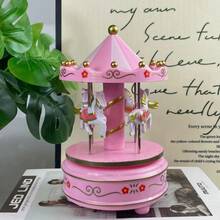 1pc Christmas Rotating Carousel Music Box, Birthday Gift Creative Cake Decoration - Merry-go-round - View 9