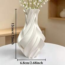 Vas Bunga Berbentuk Spiral Hasil Cetak 3D, Desain Geometris Modern untuk Bunga Kering dan Bunga Buatan, Cocok untuk Ruang Tamu - 1PC - View 2