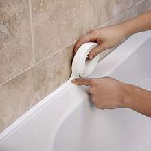 Waterproof Sealing Tape For Kitchen/Bathroom/Toilet Tile Joints And Corner Lines, High-Adhesion Waterproof, Mildew-Proof, And Oil-Proof Toilet Sealing Tape, Self-Adhesive Joint Stickers, Moisture-Proof Sealing Stickers, Suitable For Kitchen, Bathroom - White - View 3