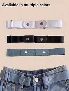Invisible Elastic Waistband, Unisex, Slimming And Flattering - Buckle-Free Comfortable Design, Adjustable And Elastic, Perfect Fit For Jeans And Casual Pants - Enhance Your Body Curves, Invisible Fit, Unisex, Comfortable Elastic, One Size - Multicolor - View 1