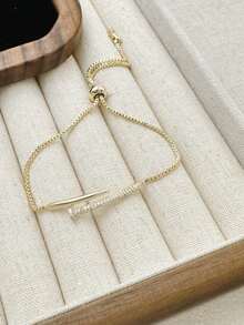 Niche Design Embellished Pull-Style Bracelet For Women, Delicate Luxury High-End Versatile Wrist Accessory - Pull-style Bracelet - View 1