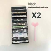 2pcs Gradient Transfer Nail Foil Storage Box, Striped Floral Nail Stickers Nail Decals Nail Box - Multicolor - View 6