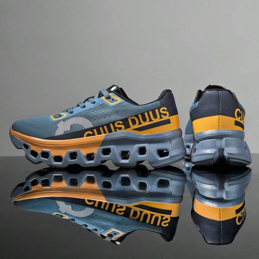 EDIXIM Men's Lightweight Shock-Absorbing Running Shoes, 2026 Autumn New Breathable Mesh Road Running Sneakers - Blue - View 1