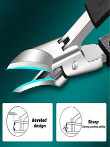 2pcs/Set Stainless Steel Ingrown Toenail Clippers, Simple Home Toenail Clippers, Unisex Toenail Grooming Tools, Toenail Care Tools, Toenail Trimming - Black - View 9