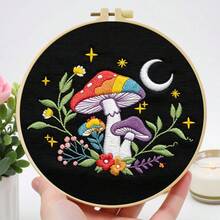 1PC 20*20cm/7.9*7.9in,Beautiful Mushrooms Embroidery Kit, DIY Handmade Embroidery Set For Adult Beginners, Home Gift, Women's Sewing Gift, Including User Manual, Printed Pattern Fabric, Embroidery Frame, Needle And Thread. - 20*20cm/7.9*7.9in - View 15