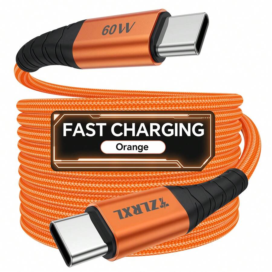 Sạc siêu nhanh 60W mới nhất, cáp dữ liệu giao tiếp USB-C sang Type-C, tương thích sạc nhanh cho iPhone 18/17/16/15 và các thiết bị khác