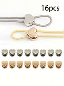 4pcs/8pcs Heart-Shaped Metal Adjustable Spring Buckle, Multi-Function Rope Clasp Fastener, Handmade Sewing DIY Accessories, Suitable For Hats, Umbrella Ropes, Shoelaces, Bags, Clothing, Pants Waist Drawstrings, Swim Goggles And Gloves Outdoor Gear, Multiple Colors Available (Gold, Silver, Black, Dark Gray), No-Sew Adjustable, Durable, Electroplated Metal Round Rope Lock, Drawstring Clip With Spring Buckle, Essential For Handmade Sewing - Heart - View 18
