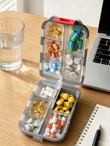Portable Travel Pill Box, Dust-Proof & Moisture-Proof Reusable Medication Storage Box, Unisex, Suitable For Storing Vitamins - Multicolor - View 1