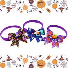 6/10pcs Halloween Pet Bow Tie Pumpkin Hat Decor, Holiday Party Supplies, Universal For Cats And Dogs, Random Color - Multicolor - View 9