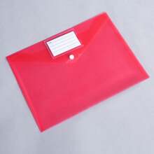 Transparent Snap Button File Bag PP Plastic Colorful Large Capacity A4 Document Bag Waterproof Exam Solid Color Office Material Bag - Multicolor - View 4