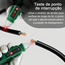 Detector de tensão sem contato, testador de tensão/testador elétrico, AC 12V/48V/70V-1000V, testador de fios com alarme sonoro e lanterna, localizador de fios rompidos. - Verde - Visão 3