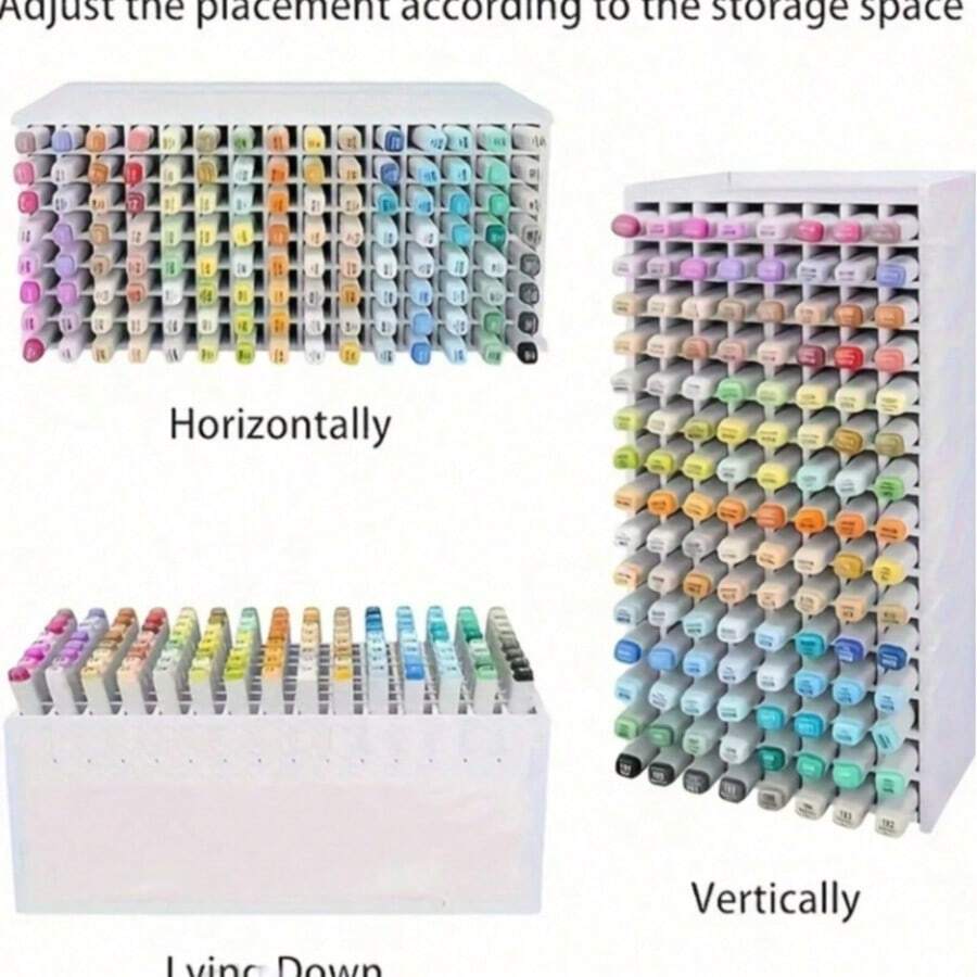 New Children's Colorful Pen Storage Box Desktop Pen Holder Storage Rack Slanted Multi-Function Marker Holder - A - View 1