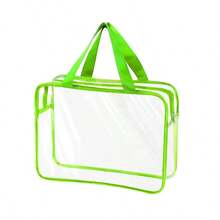 4pcs-1pc Contrast Trim Clear PVC Tote Storage Bag With Zipper, Transparent Organizer Pouch For Baby Toys, Building Blocks & Nursery Sundries - Multicolor - View 28