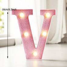 1pc 16cm Pink Luminous Letter Light, Home Decoration LED Letter Light, Indoor Room Wedding Proposal Birthday Party Decoration Letter Light Board - Pink Small Letters - View 31