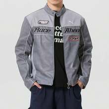 Puma 新款中性戶外機車皮革夾克上衣 - 灰色 - 查看 2
