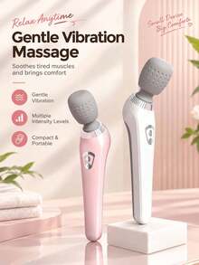 High-Frequency Vibration Massage Wand Full Body Deep Muscle Relaxer Multi-Function Fascia Gun Shoulder Neck Waist Back Massager USB Rechargeable Quiet Low Noise Pink/White Optional Office Home Relaxation Tool Compact Lightweight - Multiple Styles - View 2