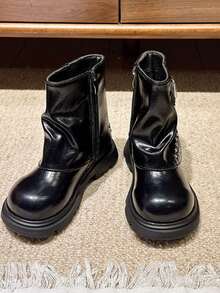 2026 New Fashion Korean Style Boots, Cool Versatile Unisex Leather Boots, Soft Sole Anti-Slip Warm Boots - Black - View 2