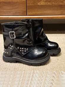 2026 New Fashion Korean Style Boots, Cool Versatile Unisex Leather Boots, Soft Sole Anti-Slip Warm Boots - Black - View 5
