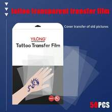50 Sheets Transparent Tattoo Transfer Film - A4 Size, Compatible With Transfer Paper, Suitable For Professional And Beginner Tattoo Artists. Ideal For Temporary Body Art Templates, Tattoo Transfer Templates, Fine Patterns, Smooth Surface, Suitable For Creative Professionals - View 1