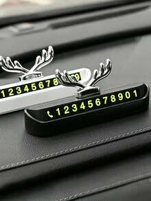 1pc Car Temporary Parking Card, Phone Number & License Plate Card, Car Interior Decoration Accessory - Multicolor - View 2