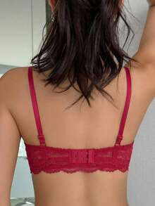 DAZY Sexy Lace Lingerie Small Bust Push-Up Comfortable Bra Women's Underwear - Red - View 6