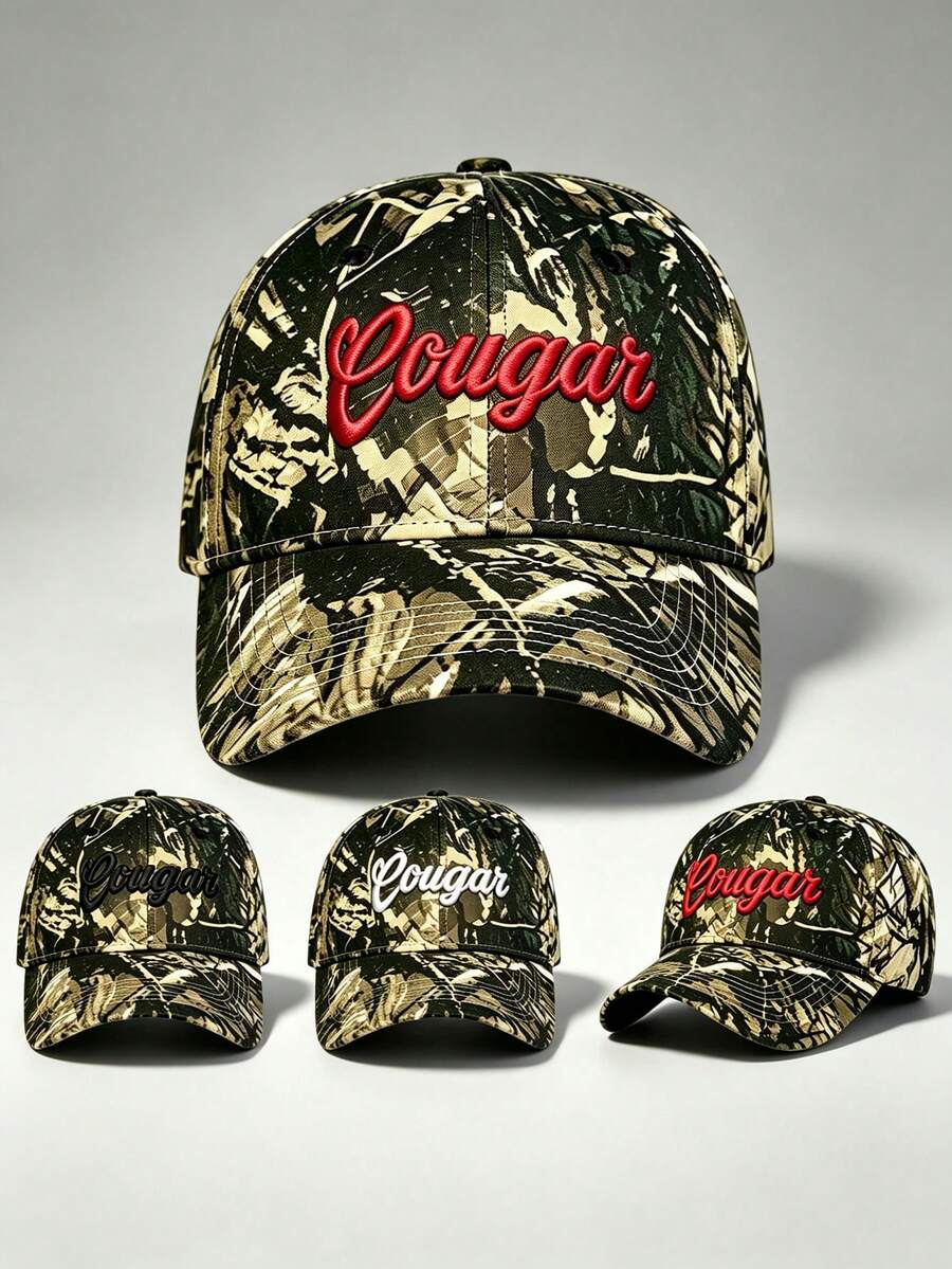 1pc Gothic Men Camo Hat Eougan Embroidered Hats For Men Adjustable Baseball Cap Fashionable Casual Hats Great For Travel, Parties, And Sun Protection