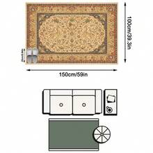 1PC Lion, Antelope, Flower & Bird Pattern Faux Cashmere Machine Washable Area Rug, Middle Eastern Persian Style European Classical Palace Rectangular Soft Carpet, Living Room Bedroom Home Decor, All Season Use, Aesthetic Home Decoration - Multicolor - View 17