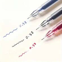 A Pack Of 3 Diamond Tip Gel Pens, 0.38 Mm Fine Point, Large Capacity, Smooth Writing, Suitable For Office And School Use - A - View 1