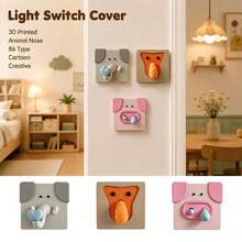 3D Printed Light Switch Cover 86 Type Animal Nose Switch Decorative Cover Funny Easy Install Switch Protector Home Ornament - Multicolor - View 4